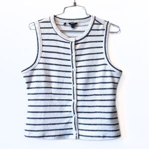 Buffalo David Bitton Sleeveless Blue and White Striped Top Size M